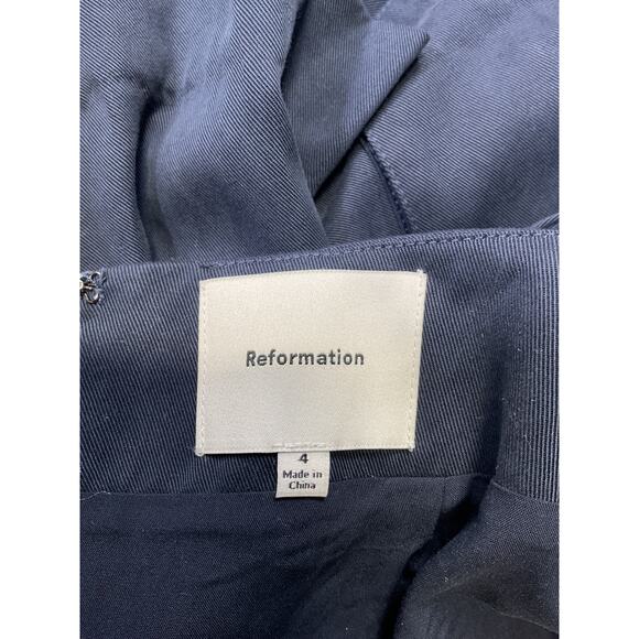 Reformation Navy Pleated Skirt - Picture 3 of 3